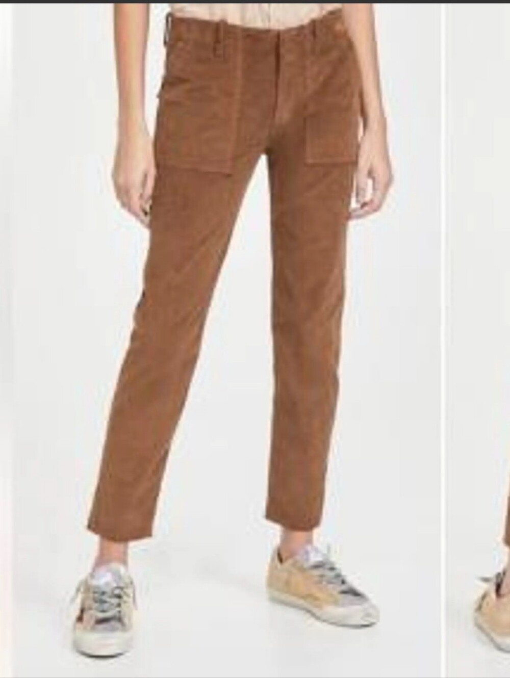 Nili Lotan Cropped Straight Jeans in Chestnut